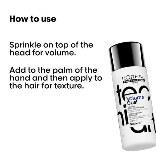 L'Oréal Professionnel Paris Volume Dust - Weightless Volume & Medium Hold Texture Powder for All Hair Types
