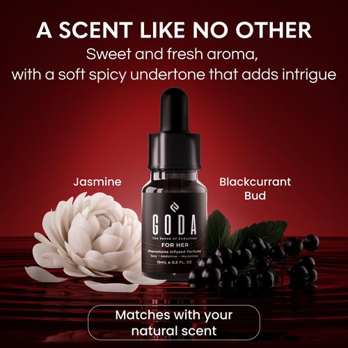 GODA Pheromones Perfume for Women - Long-Lasting Jasmine & Rose Fragrance, Vegan & Cruelty-Free | 15ml/0.50 fl. oz