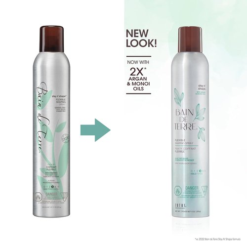 Bain de Terre Hairspray - Nourishing Argan & Monoi Oils Formula | 9 Fl Oz for Strong Hold