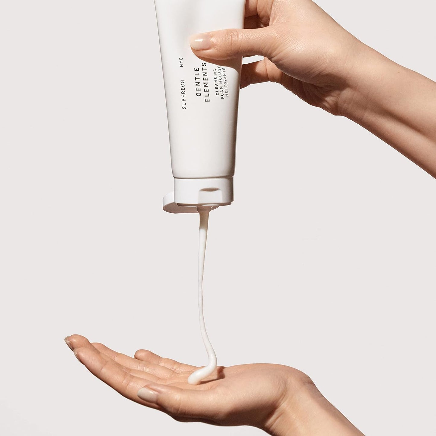 SUPEREGG Cleansing Foam - Gentle Elements Foaming Cream with Vitamin C & AHA for Youthful Skin | 100 ML / 3.4 FL OZ