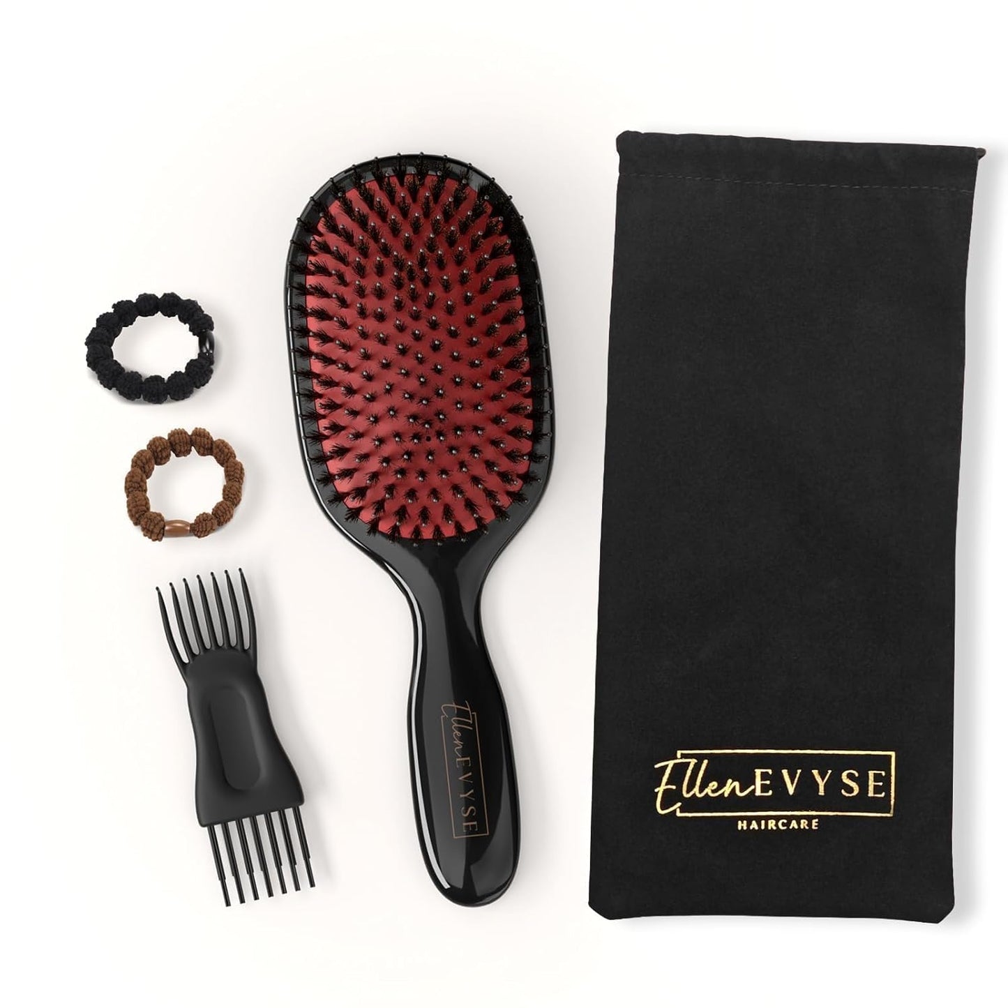 Boar Bristle Hair Brush by [Brand Name] - Smoothing & Detangling with Nylon Pins | Reduces Breakage & Enhances Shine