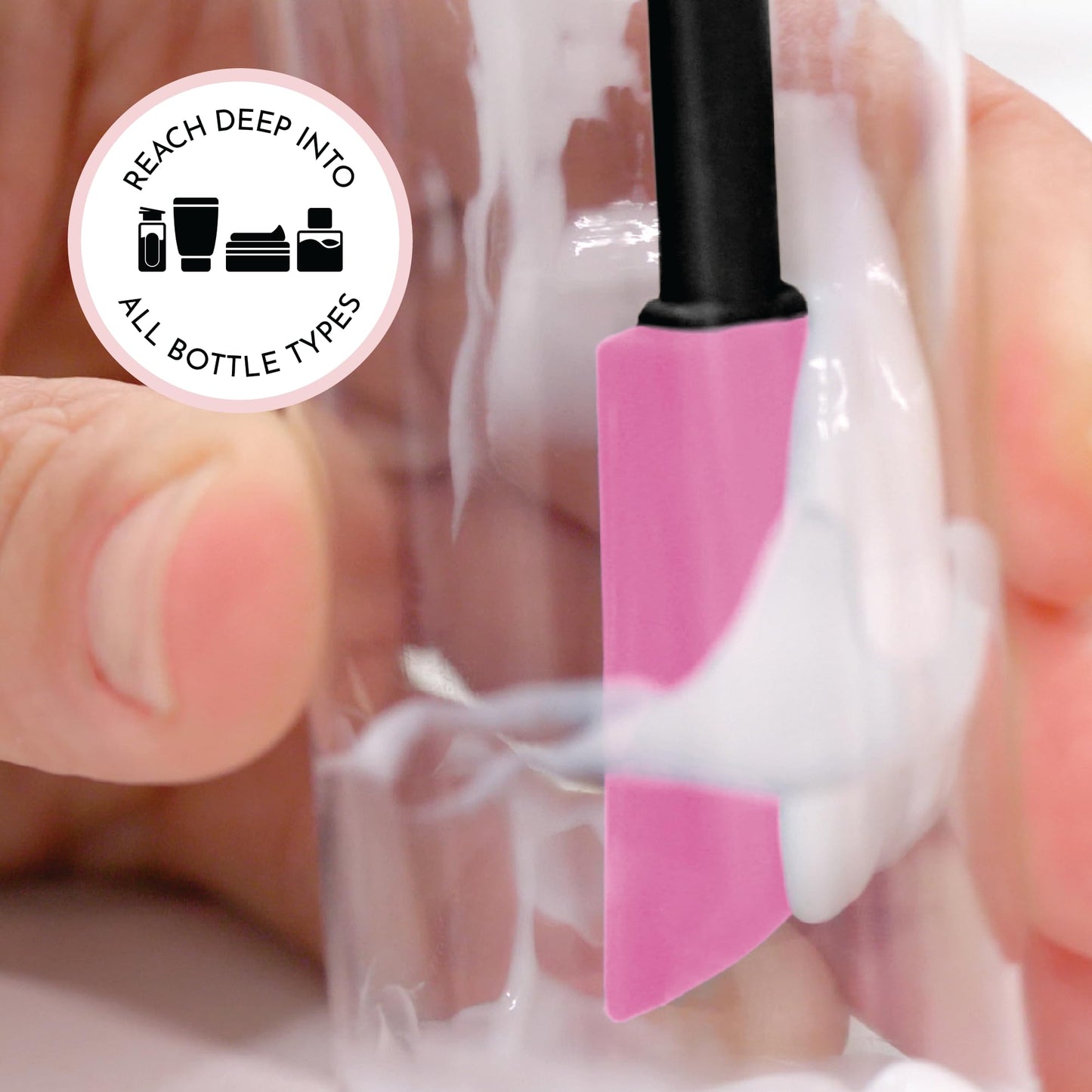 S&T INC. Makeup Spatula, Large and Mini Silicone Spatula Set for Cosmetics, Shampoo, Hair Care, and Skin Care Products, 4 Piece Set, Pink/Purple