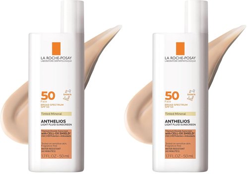 La Roche-Posay Anthelios 50 Mineral Tinted Sunscreen - Ultra Light Fluid, 50ml/1.7oz (Pack of 2)