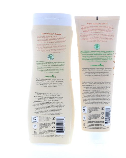 ATTITUDE Super Leaves Volume Shine Shampoo & Conditioner Bundle - Soy Protein, Cranberries & Vitamin B5 | 16 Fl Oz & 8 Fl Oz