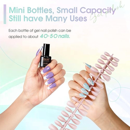 ROSALIND Gel Nail Polish Set - 12 Pastel Colors for Spring & Summer | Soak Off, Candy-Inspired Shades
