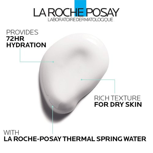 La Roche-Posay Hydraphase HA Rich Face Moisturizer - 72HR Hydration for Dry Skin, Oil-Free, 50 ML