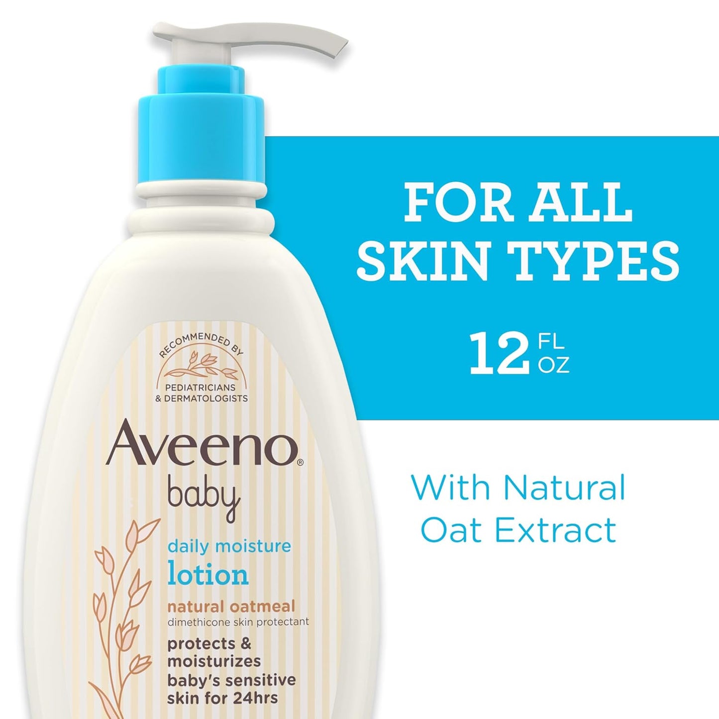 Aveeno Baby Daily Moisture Body Lotion - Hypoallergenic & Fragrance-Free for Sensitive Skin | 12 fl. oz