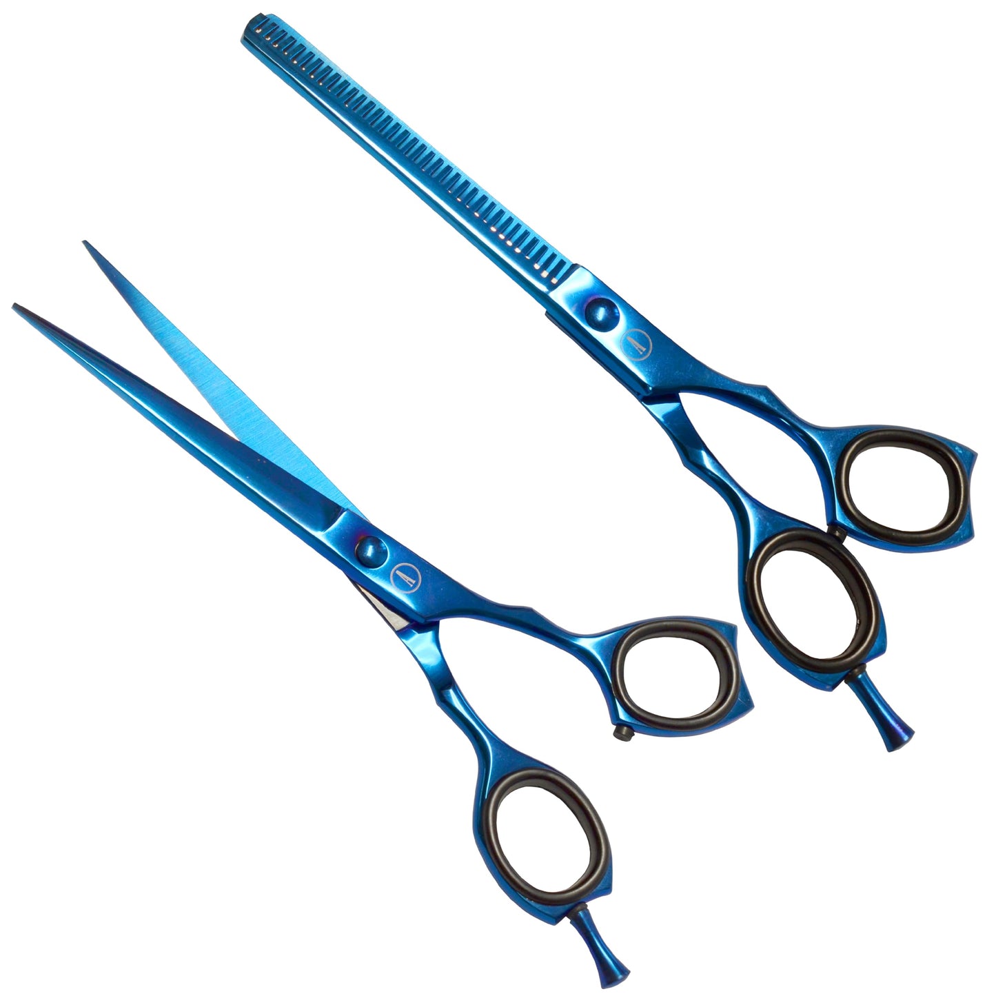 ANDUSTRIAL - Professional Hair Cutting And Thinning Scissors/Shears For Men/Women/Home/Salon - Premium High Carbon Steel Quality - Smooth And Sharp - 6.5 Inch, Blue