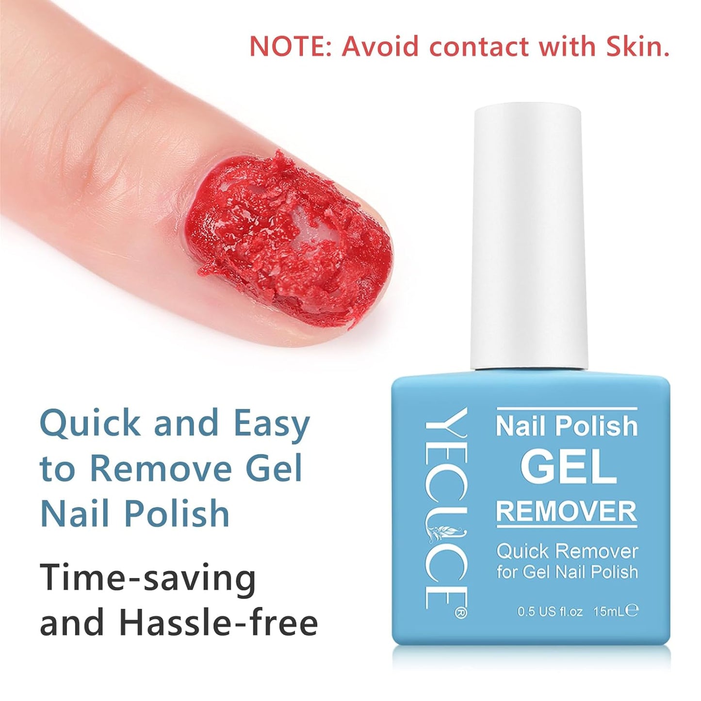 Skiennix Gel Nail Polish Remover - Quick & Easy 2-Minute Formula | 15ml, No Foil Needed