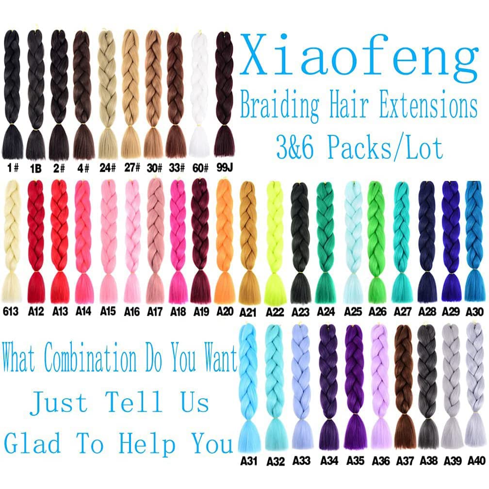 Xiaofeng Braiding Hair Extensions for Women 3 Packs 100g/Pack 24Inch High Temperature Ombre Jumbo Synthetic Braiding Hair for Twist Crochet Braids (24 Inch (Pack of 3), B8)