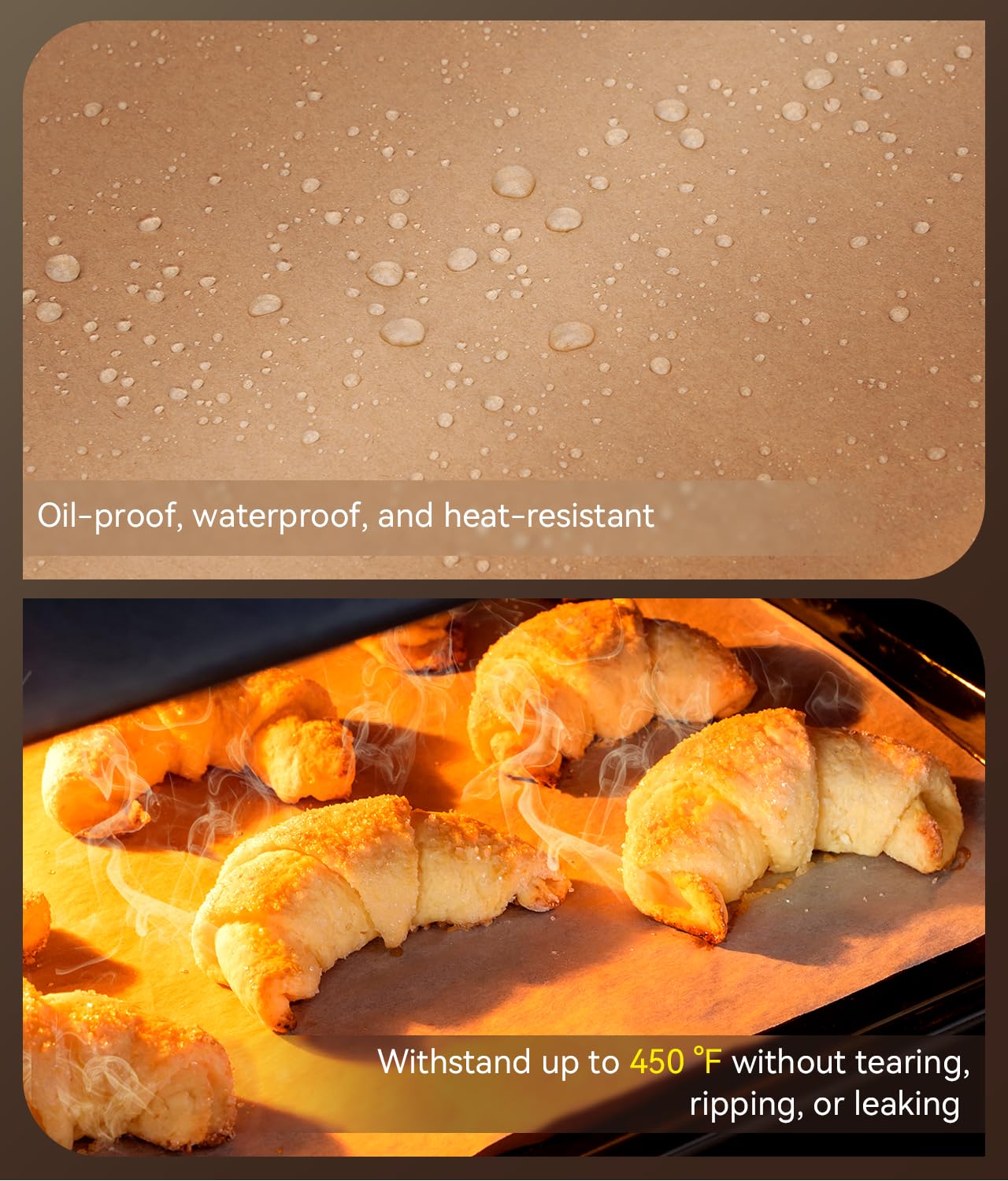 Parchment Paper Sheets, 9x13 In Non-Stick Precut Baking Parchment for Baking, Grilling, Air Fryer, Steaming, and More (Unbleached) - Quarter Sheet Size, Perfect for Bread, Cakes, Cookies, 100PCS