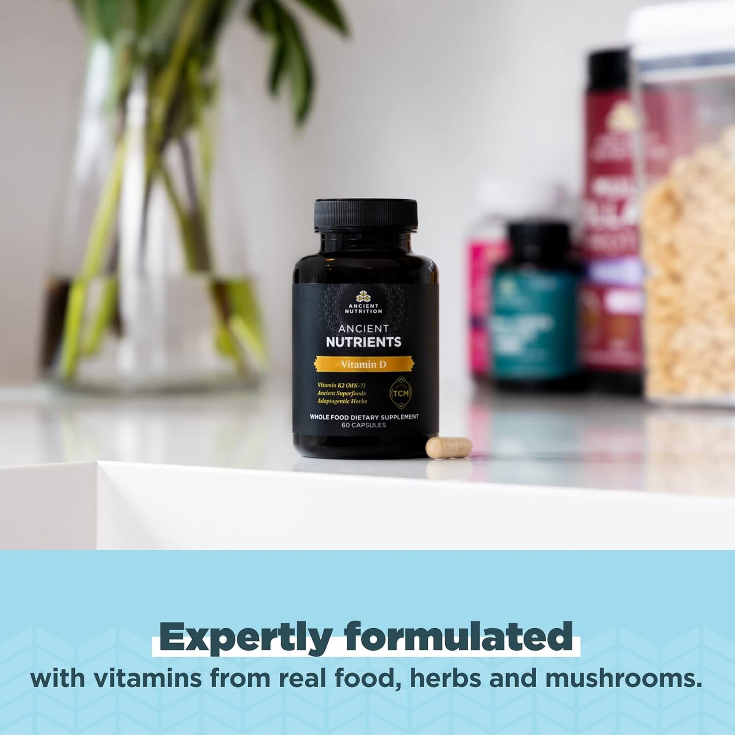 Ancient Nutrition Vitamin D Supplement - 5,000 IU for Immune Support | Paleo & Keto Friendly, 60 Capsules