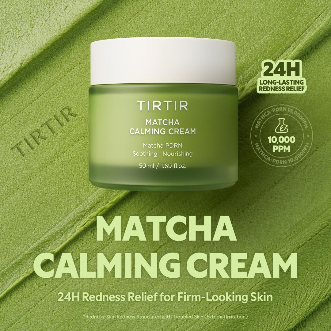 TIRTIR Matcha PDRN Calming Cream - 24H Hydrating Moisturizer for Sensitive Skin | 1.69 Fl Oz