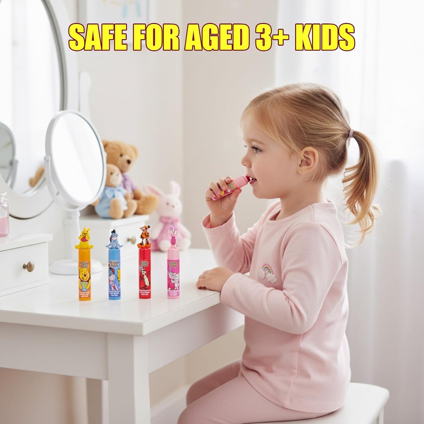 Townley Girl Winnie the Pooh 10-Piece Plant-Based Lip Balm Set - Perfect Gift for Kids & Toddlers
