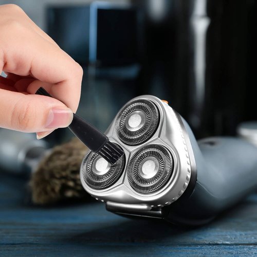 Patelai Electric Shaver Cleaning Brush Set - 8 Double-Sided Nylon Bristle Brushes for Razors & Trimmers | Black