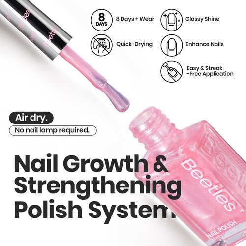 Beetles Nail Polish Set, 6 Colors Pearl Nail Polish Kit Pastel Pearl Shimmer Pink Orange Blue Green Dreamy Swirl Quick Dry Fingernail Polish Gifts for Women Salon DIY Manicure Kit - Easter Nails Art