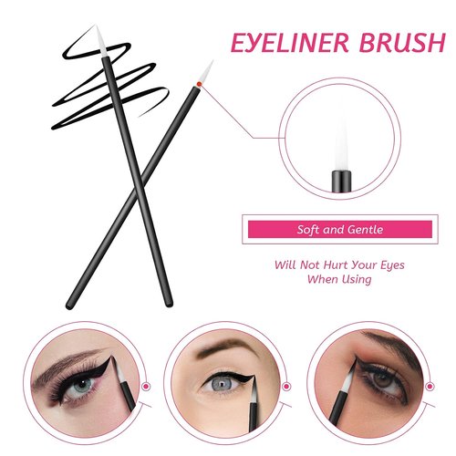 Maitys Disposable Makeup Tools Kit - 260 Pieces Eyeliner Brushes, Mascara Wands & Applicators | Black Organizer Box