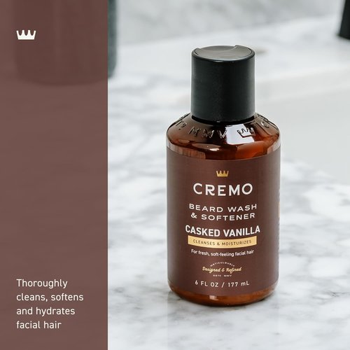Cremo Casked Vanilla Beard Wash & Softener - Cleans, Moisturizes & Softens All Facial Hair | 6 Fl Oz