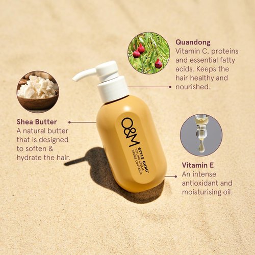 O&M Style Guru Styling Cream - Lightweight Texture for Volume & Shine | Vegan with Macadamia Oil, 150ml