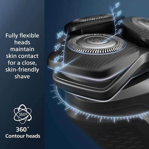 Philips Norelco Shaver 6000 - Rechargeable Wet & Dry Shaver with 2-in-1 Beard Styler & Trimmer | S6600/90