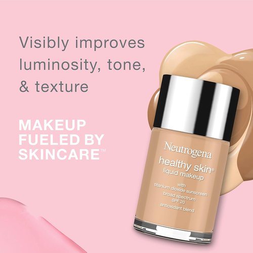 Neutrogena Healthy Skin Liquid Foundation - Lightweight Medium Coverage with SPF 20 | Nude 40, 1 fl. oz
