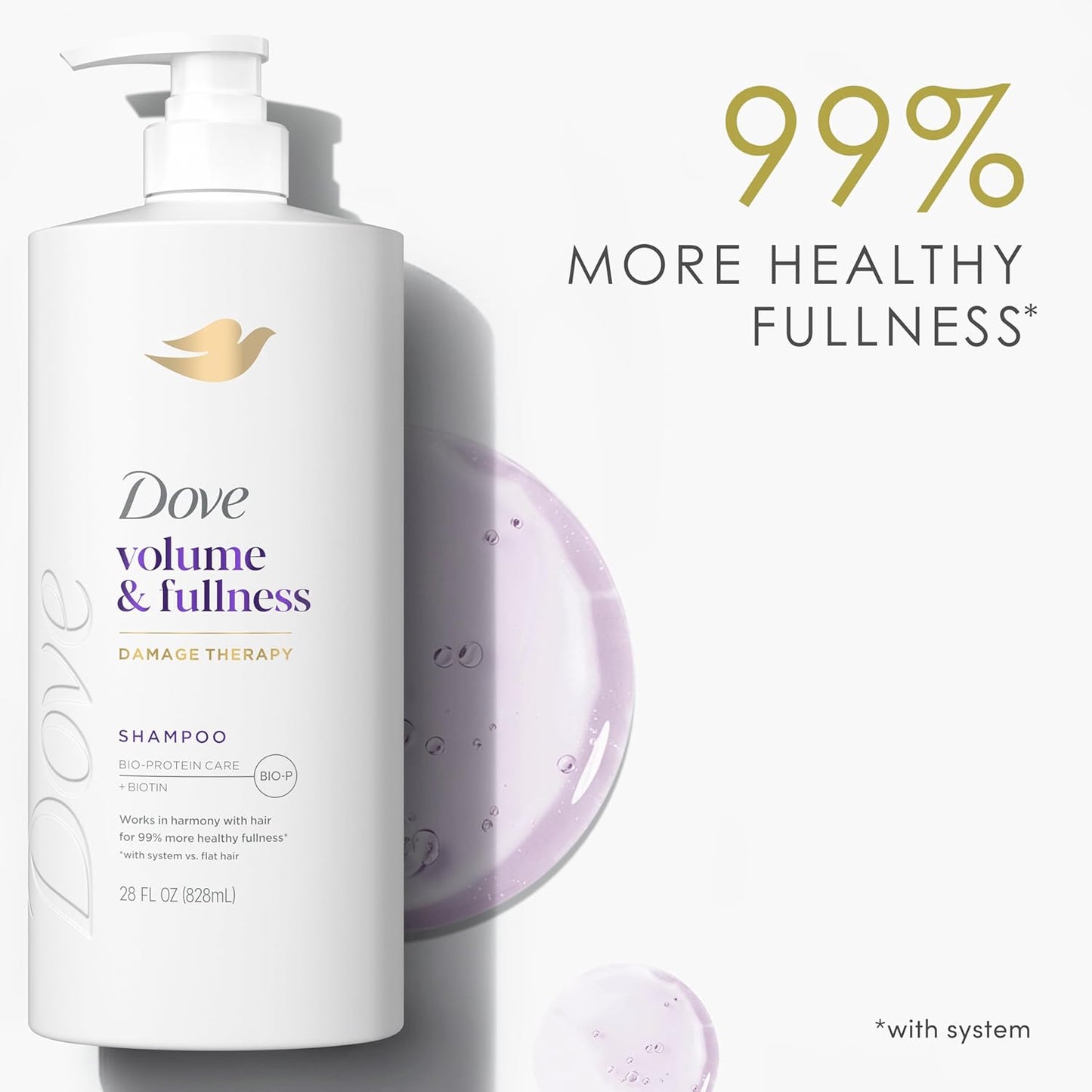 Dove Shampoo - Volume & Fullness for Fine Hair | Bio-Protein Care Technology, 28 Fl Oz