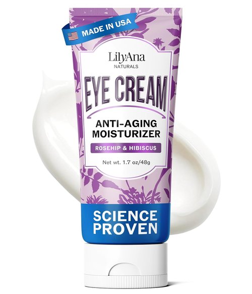 LilyAna Naturals Eye Cream - Anti-Aging Formula for Dark Circles & Puffiness | 1.7 oz - Made in USA