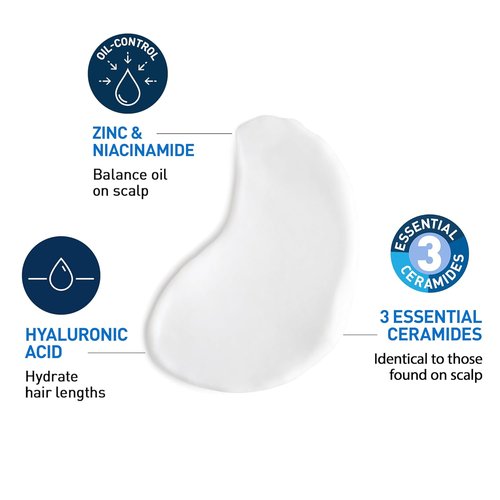CeraVe Oil Control Conditioner - Hydrating Formula with Ceramides & Hyaluronic Acid | 9 oz, Sulfate-Free