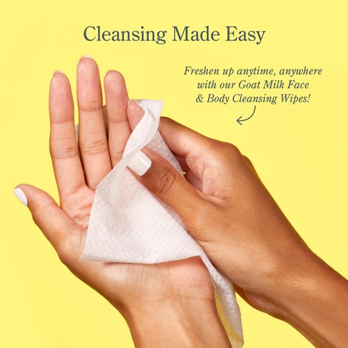 Beekman 1802 Face & Body Wipes - 30 Count, Pack of 2 - Cleanses Dirt & Makeup - With Goat Milk, Aloe & Vitamin E - Alcohol Free, Biodegradable - Good for Sensitive Skin - Cruelty Free