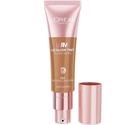 L'Oreal Paris Lumi Le Glow Skin Tint - Lightweight Water-Based Tinted Serum for Radiant Skin | Neutral 230, 0.85 Fl Oz