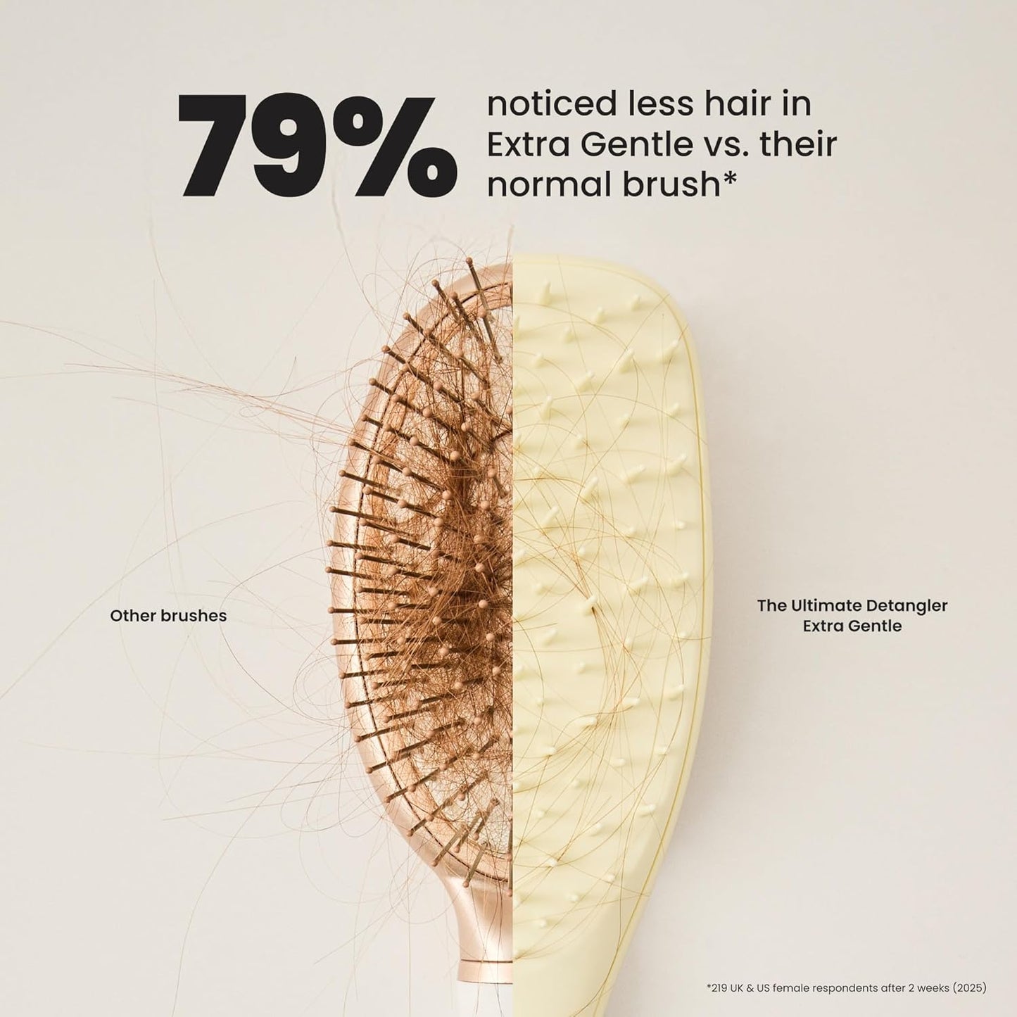 Tangle Teezer Extra Gentle Detangler Hair Brush, with Fewer Bristles for Gentle & Effective Detangling to Minimize Hair Loss & Breakage, Chamomile Yellow