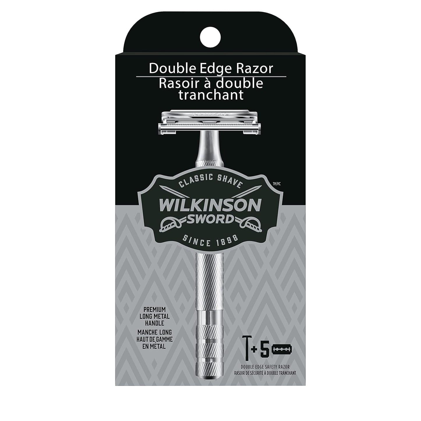 Wilkinson Sword Double Edge Razor - Precision Shaving with 5 Blade Refills | Men's Grooming Essential