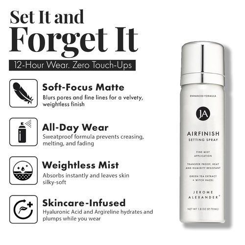 Jerome Alexander MagicMinerals AirFinish Setting Spray - Long-Lasting, Weightless Matte Coverage