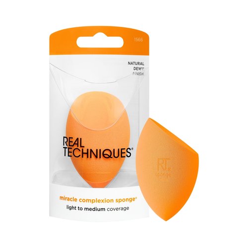 Real Techniques Miracle Complexion Sponge, Beauty Sponge, Makeup Blending & Foundation Application, Streak-Free, Full Coverage Finish, Vegan, Cruelty & Latex-Free, 1 Count