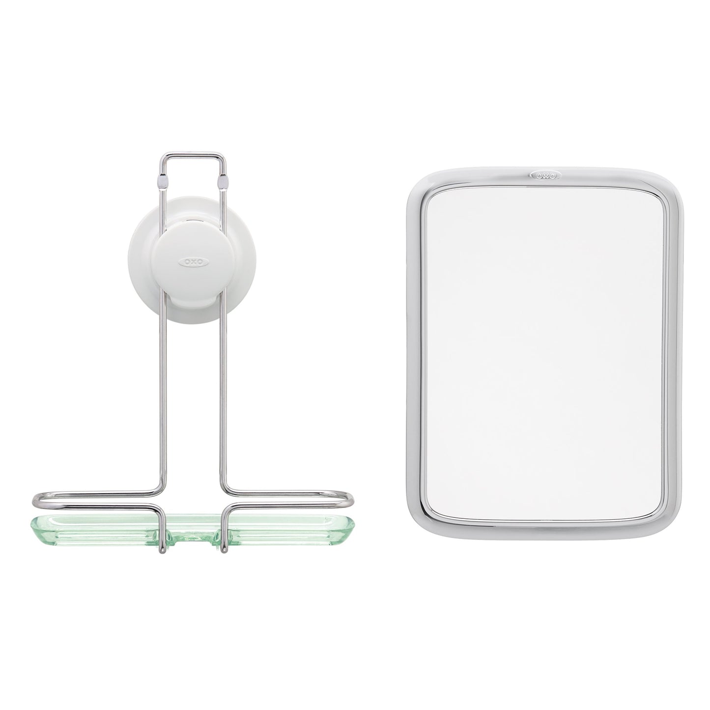 OXO Good Grips Fogless Shower Mirror, Chrome, 6.8" Length x 2.5" Width x 10" Height