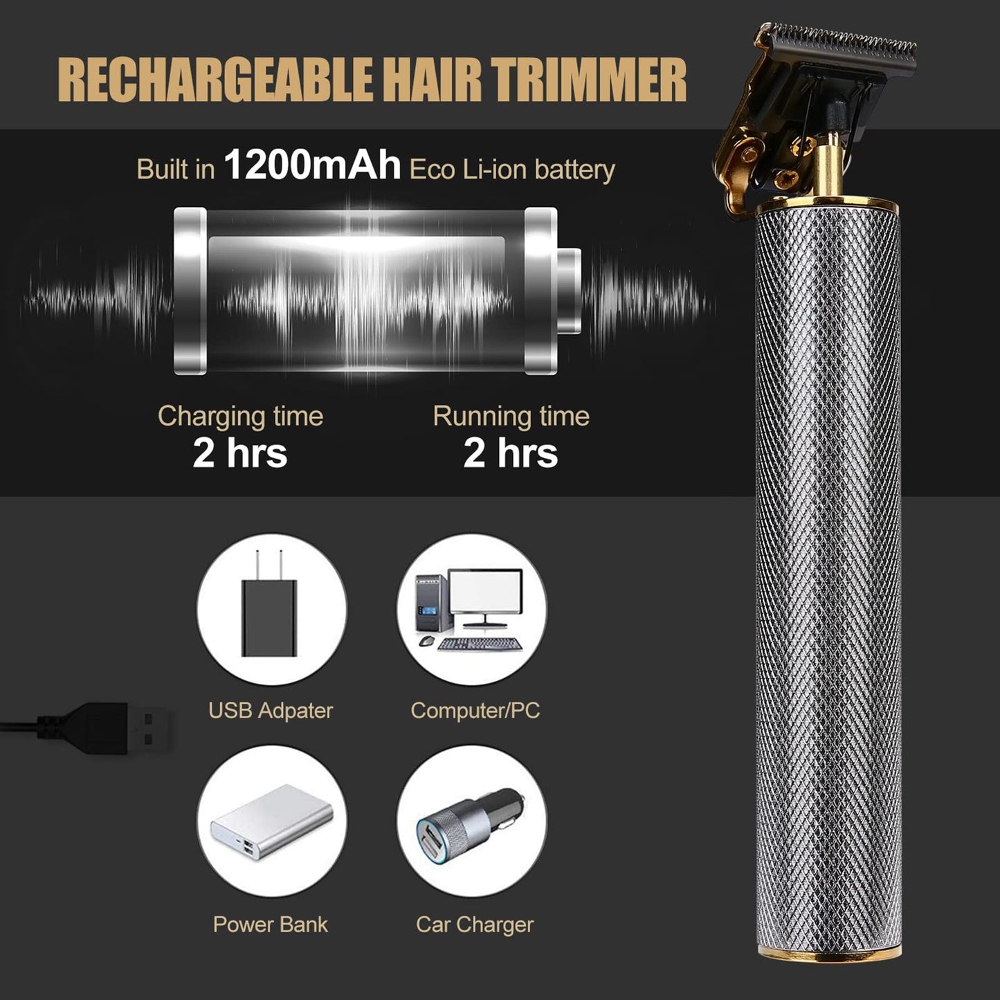 Vetmor Zero Gapped Trimmers Hair Liners for Men&Women Edge Up Clippers T Blade Trimmer Lineup Precision Hairline Professional Edgers Clippers (Silver)