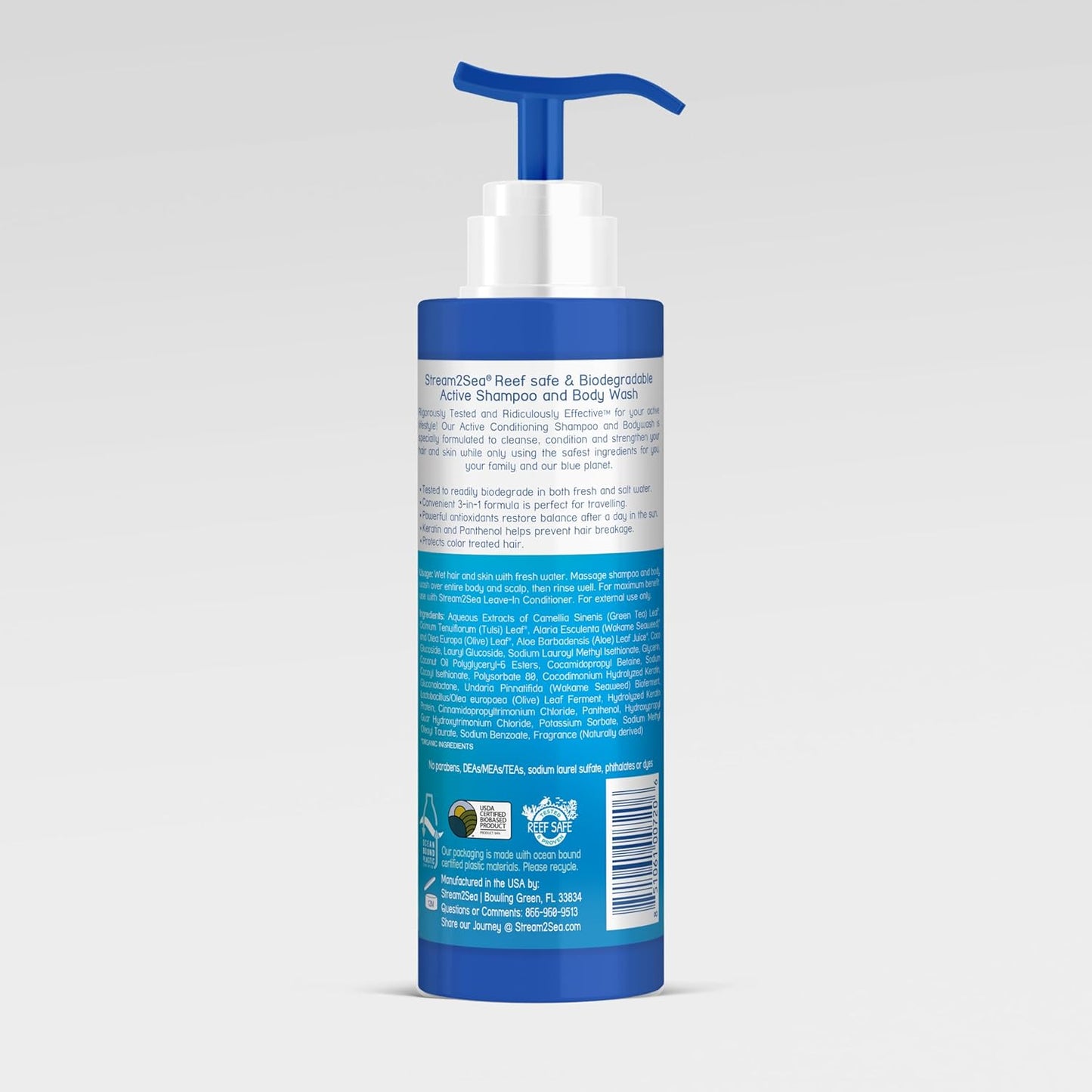 STREAM 2 SEA Shampoo & Conditioner | 3-in-1 Reef Safe Body Wash for Swimmers - 8.5 Fl Oz