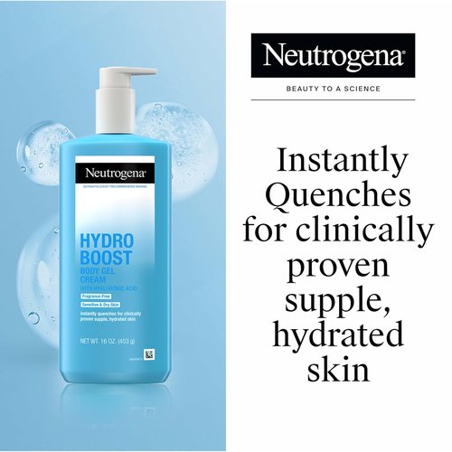 Neutrogena Hydro Boost Body Moisturizing Gel Cream - Fast Absorbing Hydration with Hyaluronic Acid | 16 oz