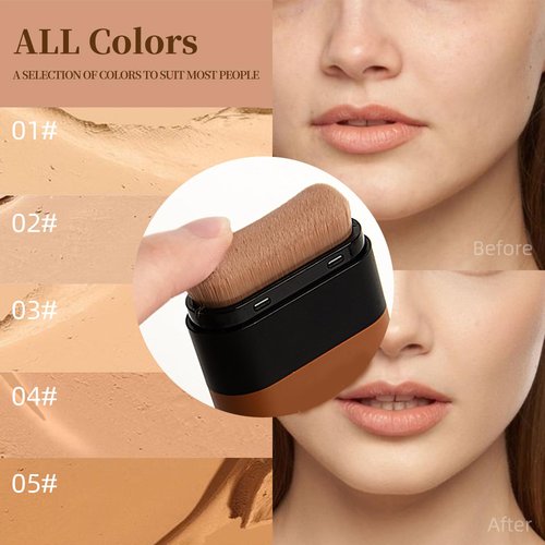 Korea Flawless Eraser Foundation Stick,Cooklesa Hydrating Lightweight Foundation Stick with Brush,Multiuse Foundation Stick Makeup Lightweight,Foundation Stick Makeup Built-In Foundation Brush (#4, 1)