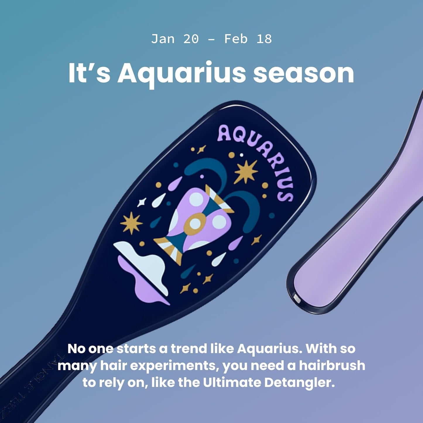 Tangle Teezer Zodiac Ultimate Detangler Hairbrush - Eliminates Knots & Reduces Breakage | Aquarius Design