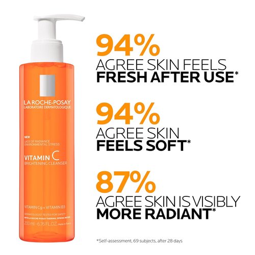 La Roche-Posay Vitamin C Face Wash - Gentle Foaming Cleanser with Vitamin Cg & B3, 200ml