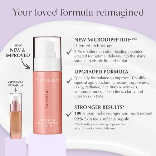 Exuviance Age Reverse+ Firming Anti-Aging Face Serum - Hydrates & Brightens Skin Tone with Peptides | 1 Fl Oz