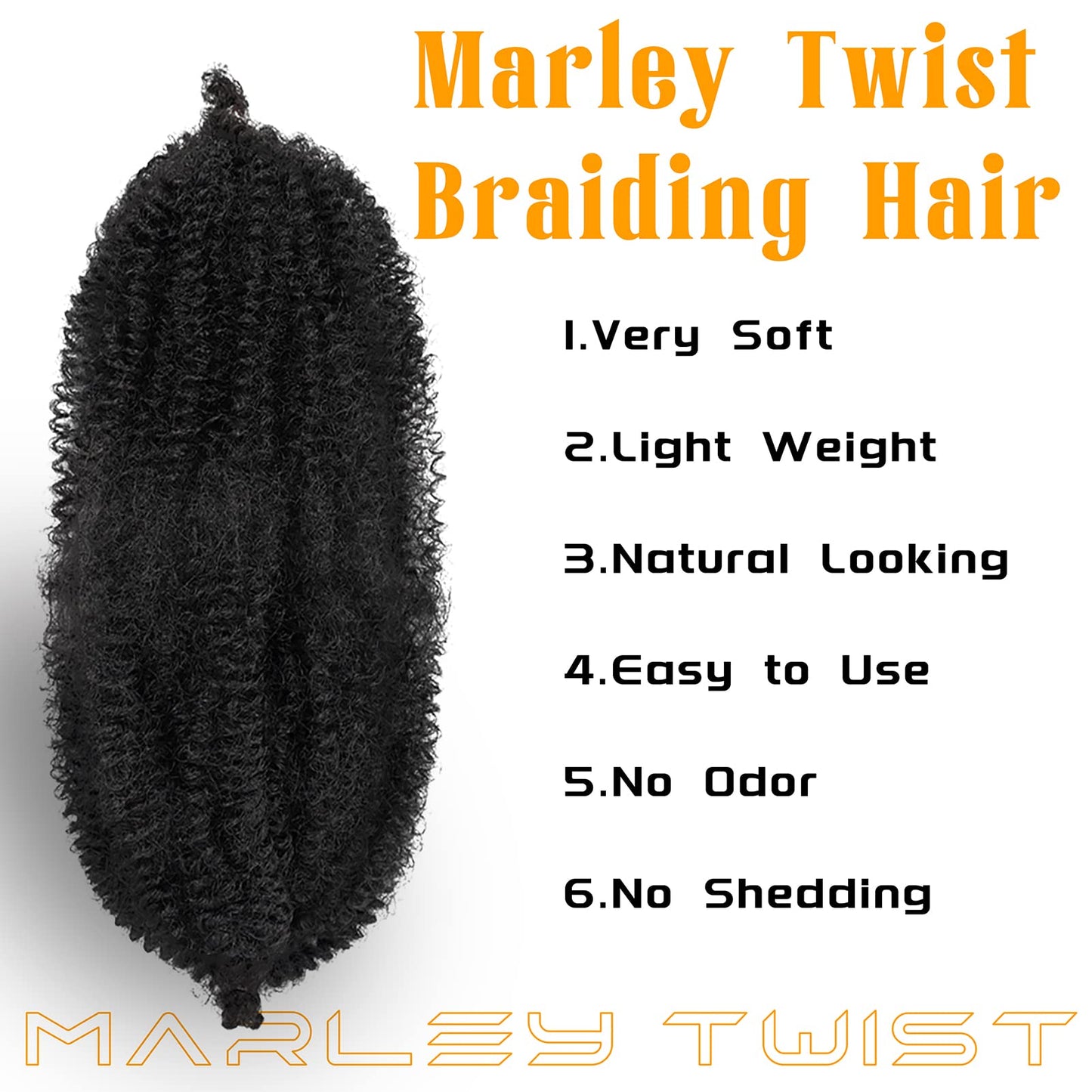 Marley Twist Braiding Hair 10 inch 3 Packs Pre Separated Springy Afro Twist Hair for Soft Locs Pre Fluffed Spring Twist Hair Synthetic Cuban Twist Hair Extensions(10 Inch, 1B)