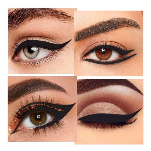 Kaely 2Pcs Gel Eyeliner Pencil, Natural Black Eyeliner Cream, Liquid Eye Liner Pencils for Older Women Waterproof, Smoky Eyeshadow Palette Goth Halloween Makeup Kit, delineador de ojos contra el agua