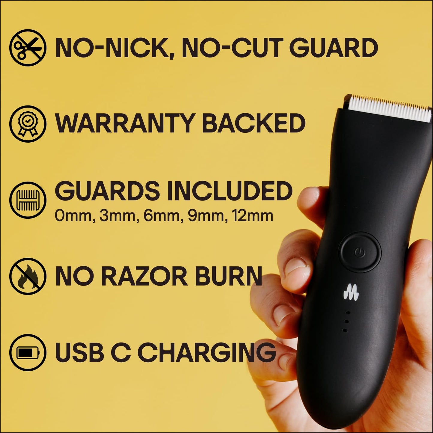 MERIDIAN Premium Trimmer for Men and Women, USB C Charging, Travel Lock, 6 Colors Available, Package May Vary, Onyx