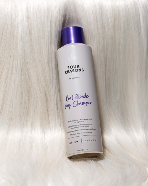 FOUR REASONS Cool Blonde Dry Shampoo - Tinted Formula for Blonde Hair - Neutralizes Brassiness - 5.3 oz