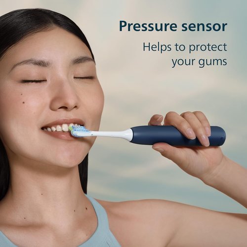 Philips Sonicare Electric Toothbrush - 6 Brushing Settings, Pressure Sensor, Travel Case | Navy Blue, 21-Day Runtime