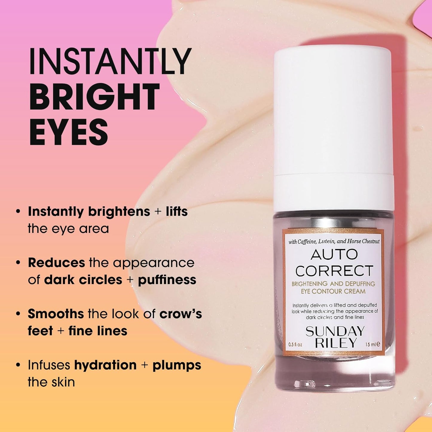 Sunday Riley Auto Correct Eye Cream - Brightening & Firming Formula for Youthful Eyes