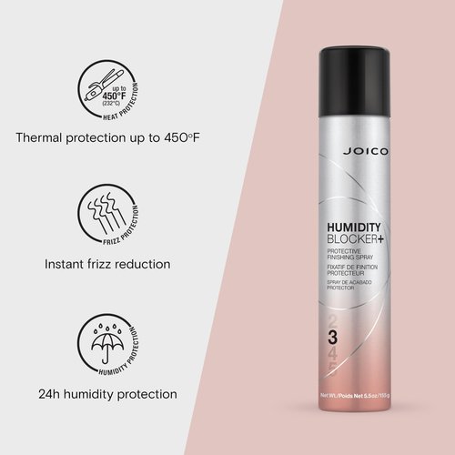 Joico Humidity Blocker+ Protective Finishing Spray | For Most Hair Types | Protect Against Heat, Humidity, & Pollution | Boost Shine | Eliminate Static | Reduce Frizz | Paraben & Sulfate Free
