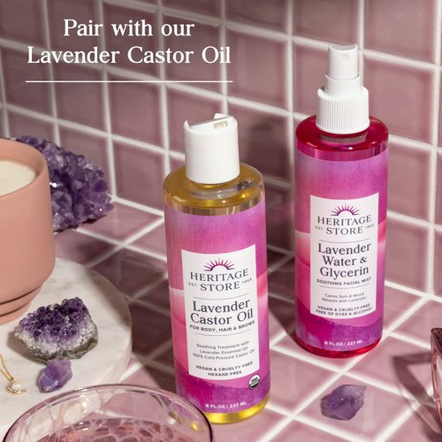 Heritage Store Lavender Flower Water - Aromatherapy Mist Spray for Skin & Hair | 8 oz